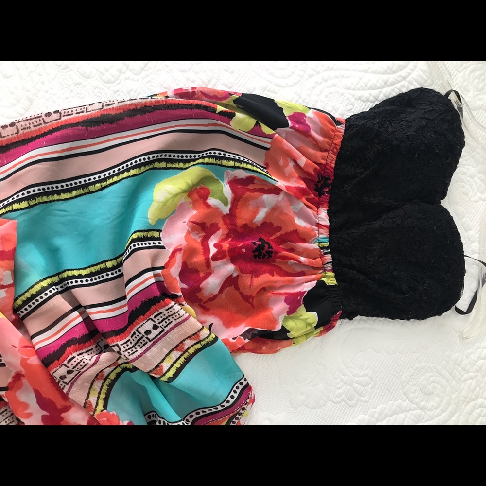 Fun long strapless dress